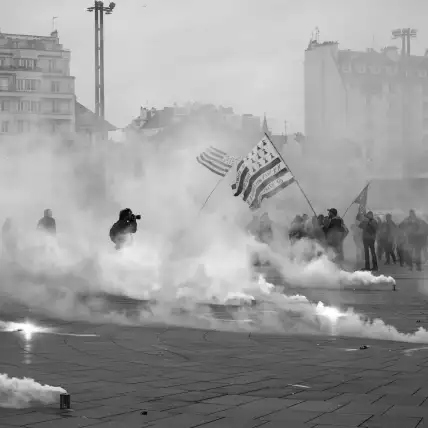 Manifestation de pêcheur place charles de gaulle