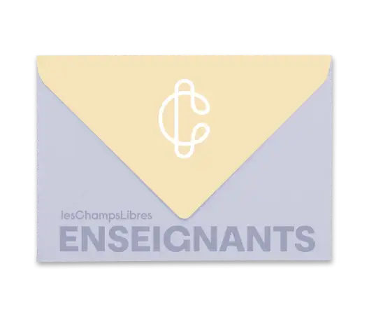 Sur un mock-up de lettre papier, est imprimé le logo dans champs libres, ainsi que la mention "enseignants".