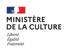 Logo Ministère de la Culture : marianne, drapeau français, "Ministère de la Culture", "Liberté Egalité Fraternité